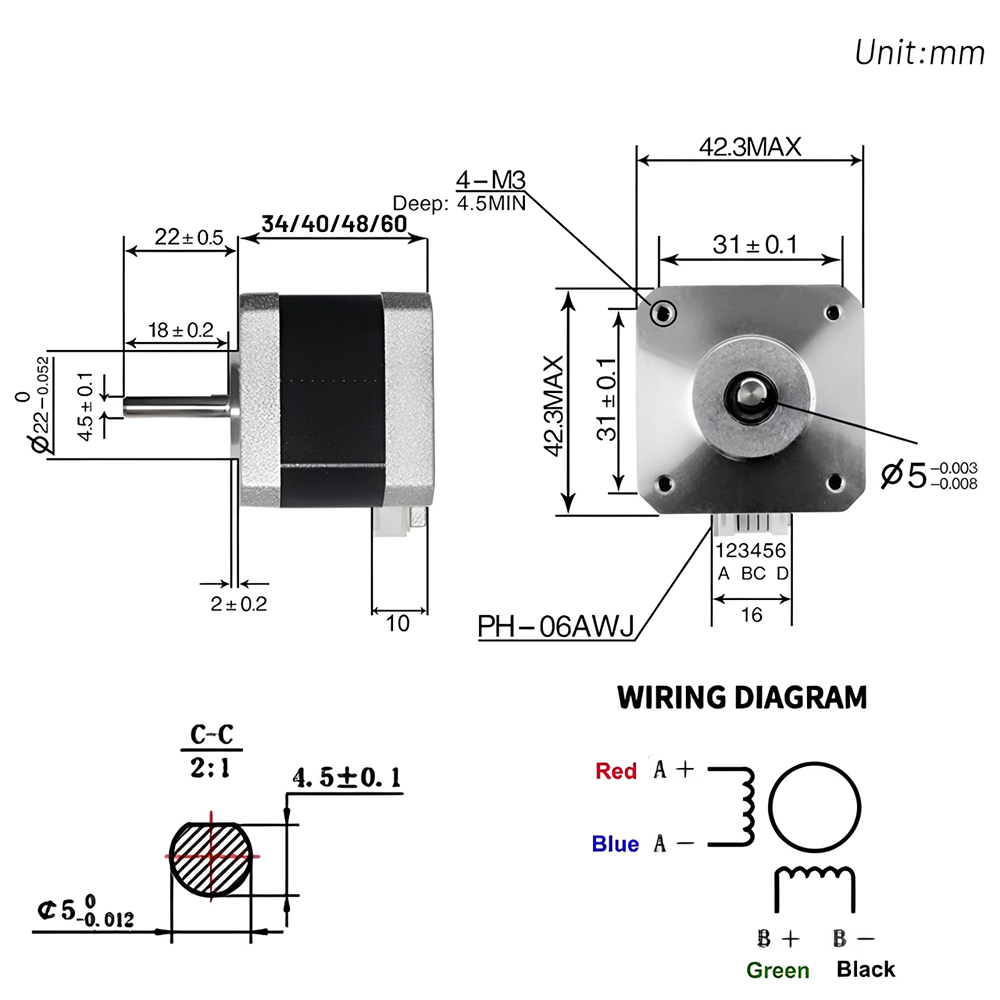 Silnik krokowy Nema 17 42mm Op – Stepper Motor Nema17 recenzja i cena