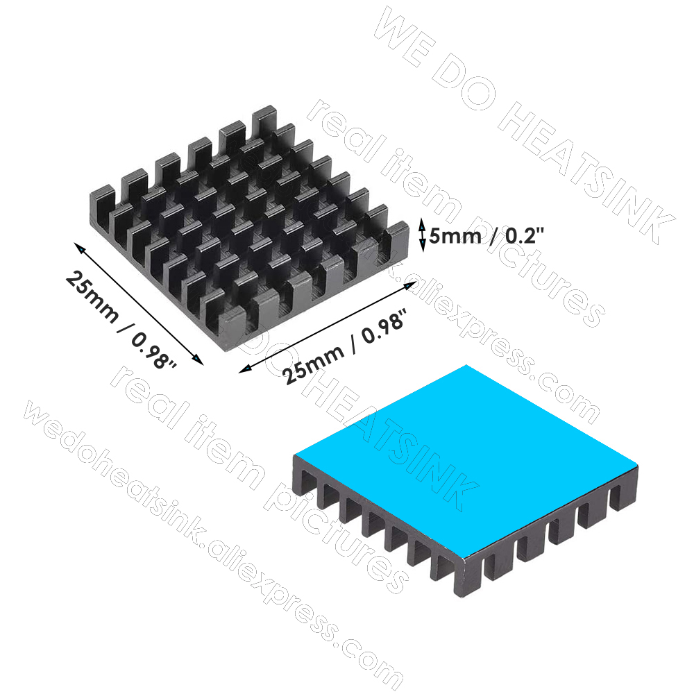 Czarny radiator 25x25x5mm z ws – Aluminium Extrusion recenzja i cena